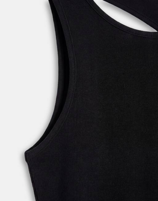Topshop - Canotta nera con schiena a vogatore asimmetrica, 8 di 8