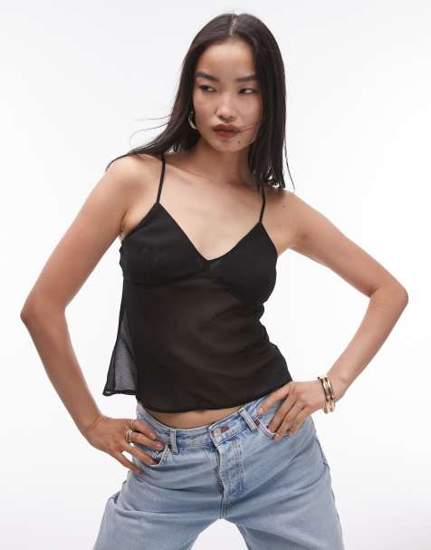 Topshop - Canotta nera trasparente - view 1