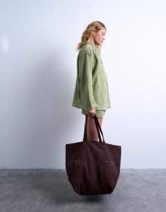 Canvas tote bag in brown