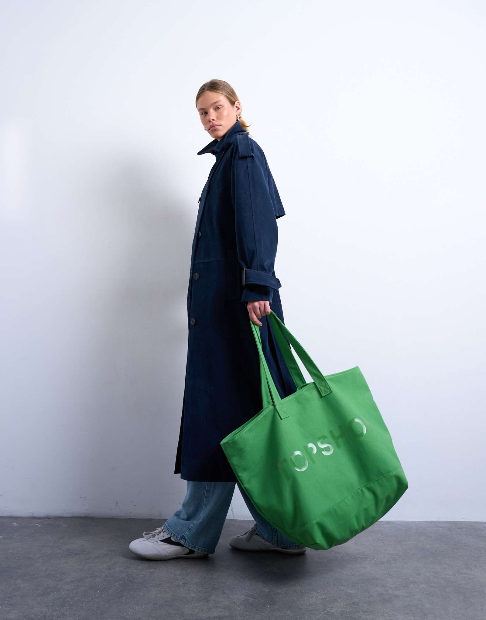 Холщовая сумка-тоут Topshop зеленого цвета