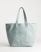 Topshop canvas tote bag in grey