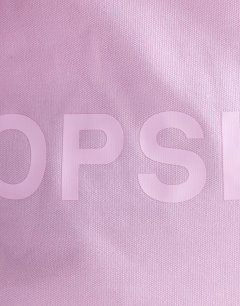 Model wearing Canvas tote bag in pink