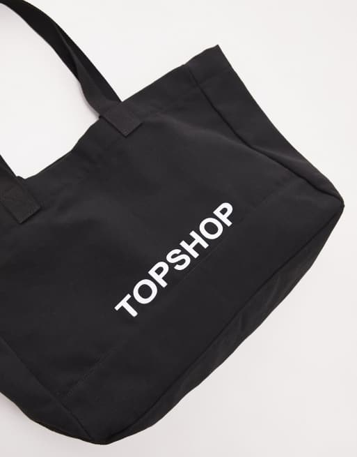 Topshop canvas tote in black | ASOS