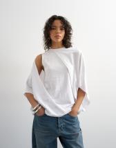 Topshop cape draped tee in white
