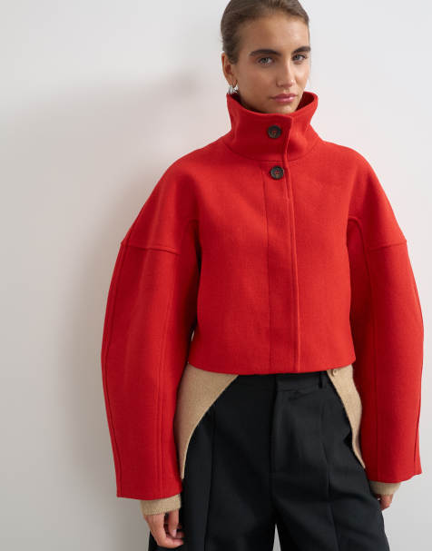 Topshop cappotto corto elegante rosso - view 1