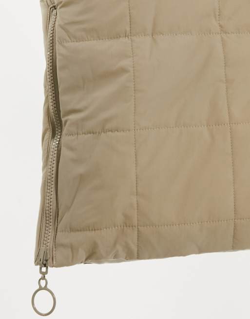 Topshop - Cappotto imbottito lungo e trapuntato écru, 4 di 4