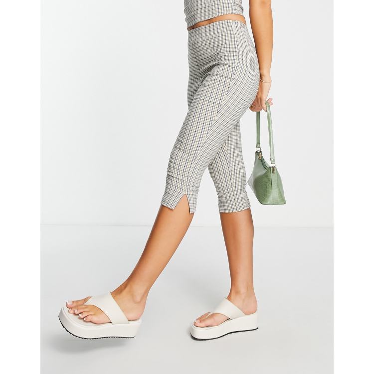 Topshop capri pants in multi plaid - part of a set