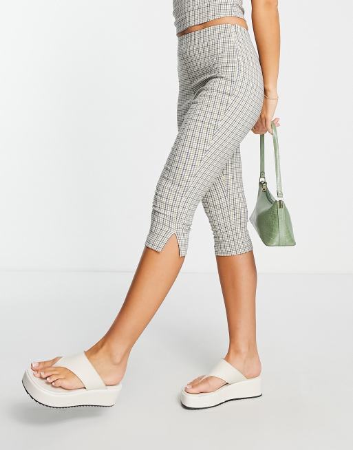 Topshop capri pants in multi plaid - part of a set