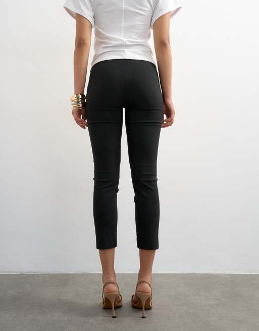 Topshop - Capribroek van bengaline met 3/4 lengte in zwart, 5 van 5
