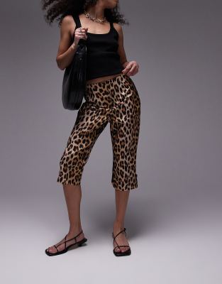 Topshop - Caprihose mit Leopardenprint-Bunt