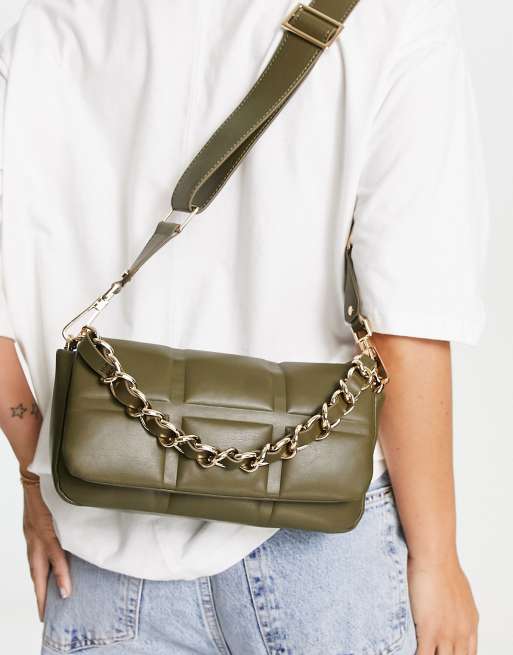 cara quilted crossbody in green ASOS