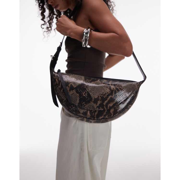 Sac Pochette French Connection Effet Peau De Serpent Noir - Occasion élégante