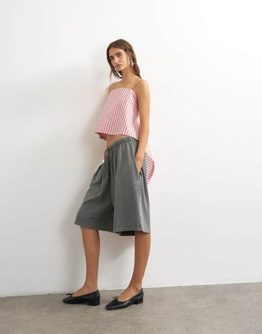 Topshop - Caraco à rayures avec encolure carrée et dos drapé - Rose, 3 de 4