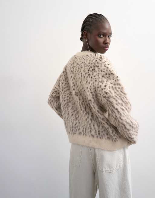 Topshop - Cardigan in maglia a pois animalier, 3 di 4