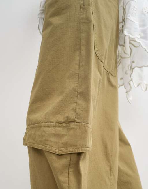 Topshop Cargo-Hose mit Horseshoe-Schnitt in Khaki, 2 von 5