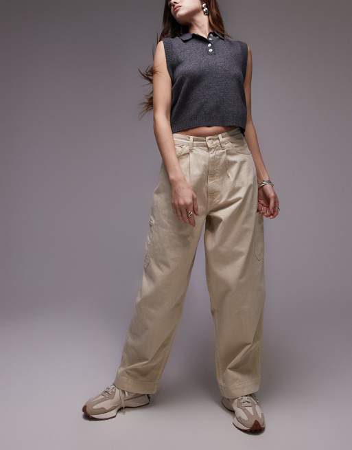 Topshop - Cargobroek in beige