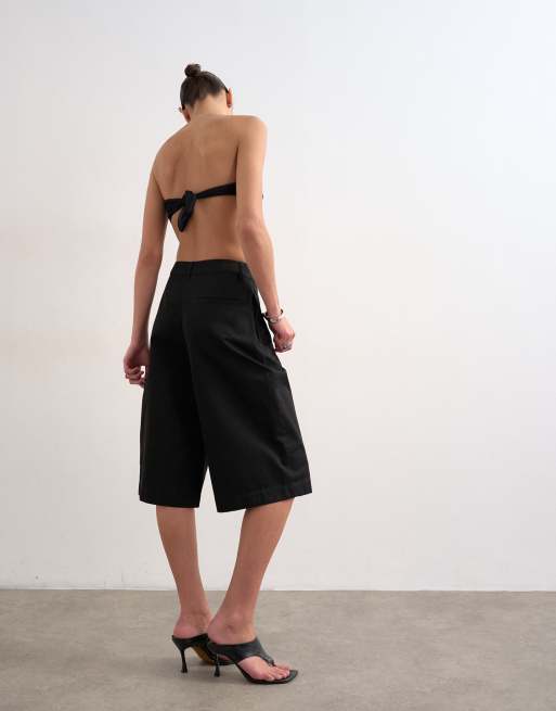 Topshop - Cargoshort met lange pasvorm in zwart, 3 van 5