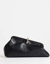 Topshop Carlie clutch with hardware in black