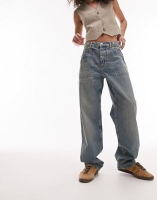 Topshop Carpenter jeans in authentic light blue | ASOS
