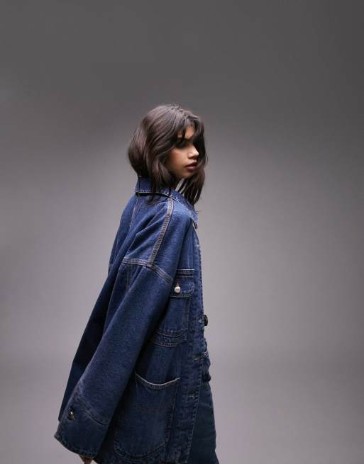 Topshop long 2025 denim jacket