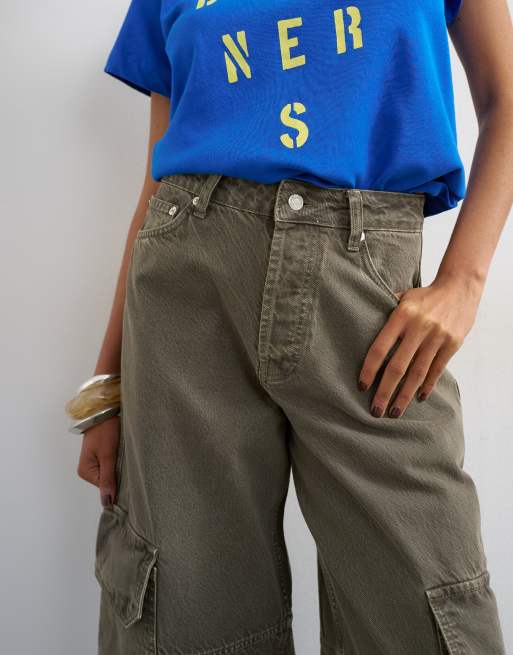 Topshop carpenter multi pocket jean in grey, 2 of 8