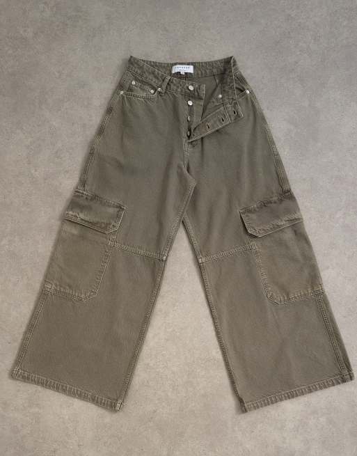 Topshop carpenter multi pocket jeans in gray, 6 of 8