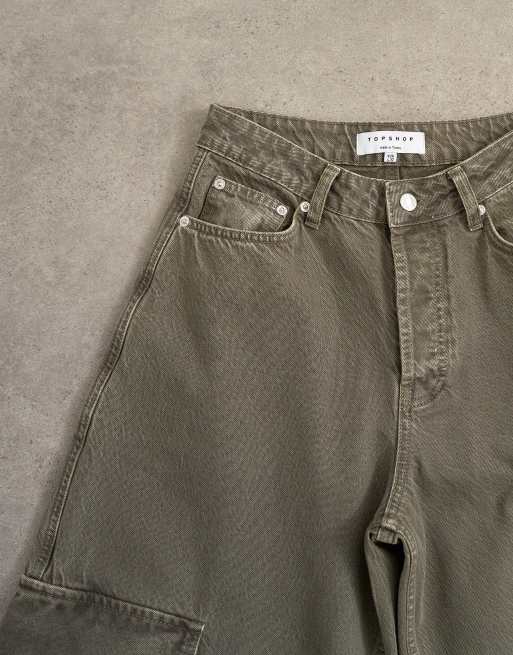 Topshop carpenter multi pocket jeans in gray, 8 of 8