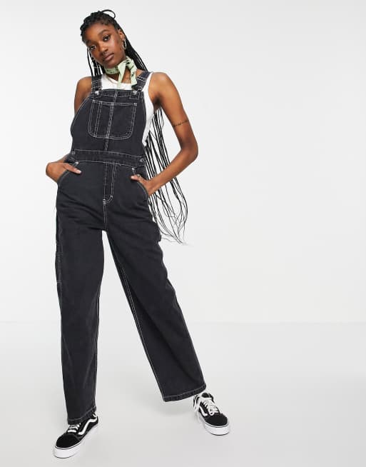 Topshop cheap black dungarees