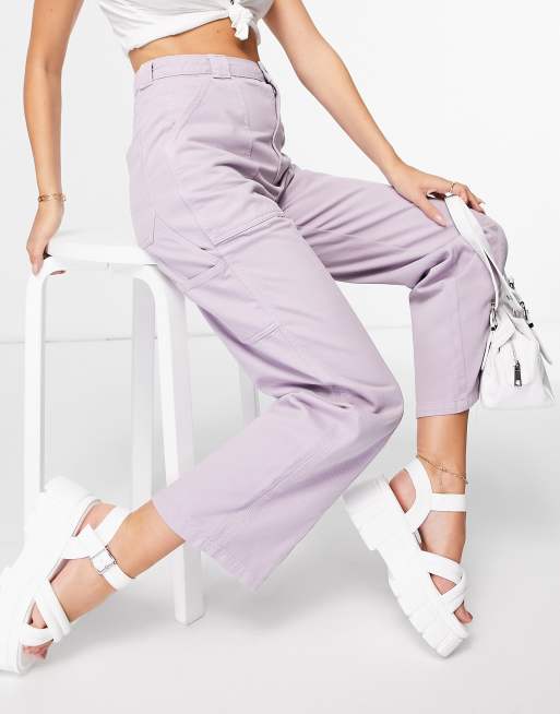 Topshop carpenter pant with seam detailling in lilac