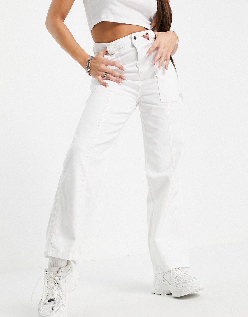 Topshop carpenter pants with seam detailling in white