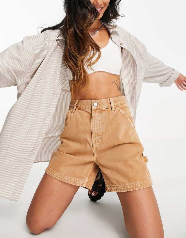 Topshop - carpenter short in tan