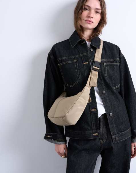 Topshop - Carrie - Crossbody tas van nylon in lichtbruin - view 1