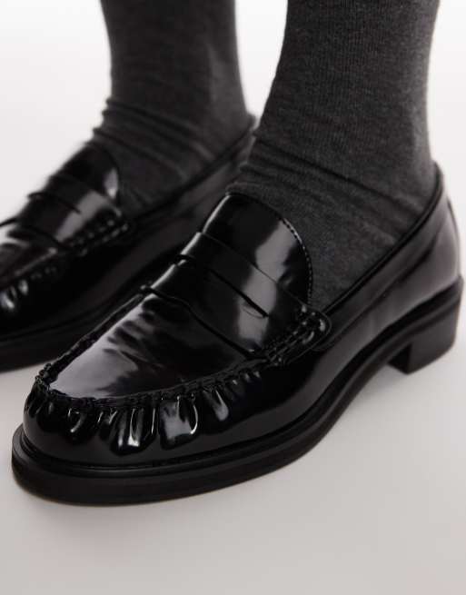 Topshop - Carter - Mocassins avec détail froncé - Noir, 3 de 4