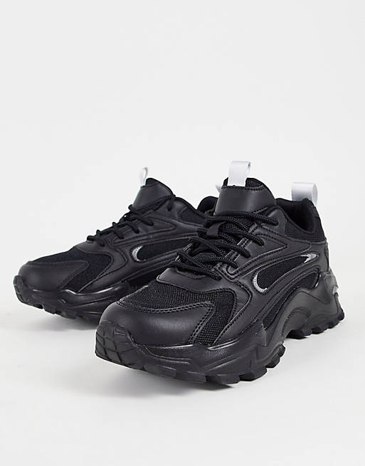  Trainers/Topshop Casey chunky trainer in black 