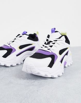 Topshop Casey chunky trainer in purple