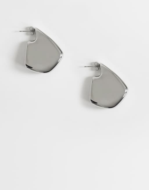 Topshop - Casey - Créoles chunky résistantes à l'eau en acier inoxydable - Argenté, 2 de 5