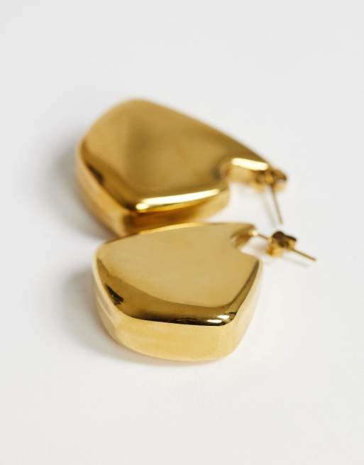 Topshop - Casey - Créoles chunky résistantes à l'eau en acier inoxydable - Doré, 2 de 4