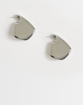 Topshop Casey waterproof chunky hoop earrings in stainless silver