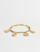 Topshop Casidy waterproof stainless steel chain bracelet with charms in gold