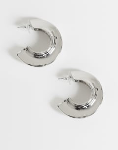 Cassie chunky hoop earrings in silver tone