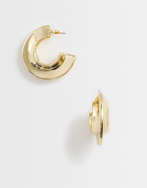 Topshop - Cassie - Chunky oorringen in goudkleur - view 1