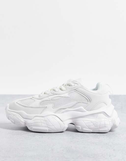 Cheap chunky hot sale white trainers