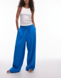 [Topshop] Topshop casual cheesecloth pull on pants in blue S blue