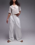 [Topshop] Topshop casual cheesecloth pull on pants in white L white