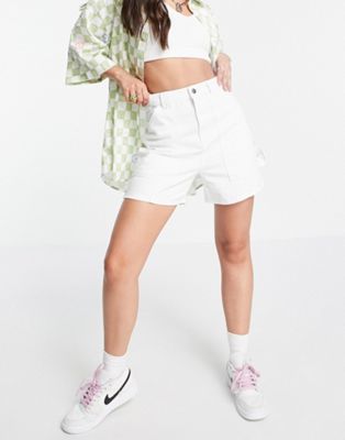 Topshop casual short with seam detailing in white