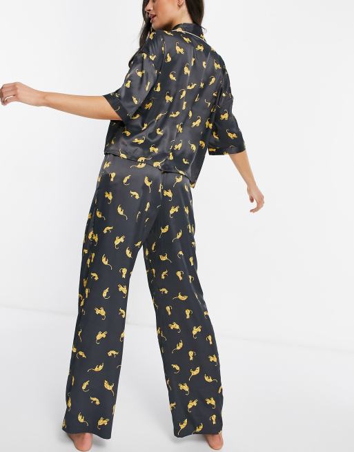 Satin outlet cat pajamas