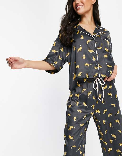  Black Cat Women's Pajama Set Long Sleeve Sleepwear