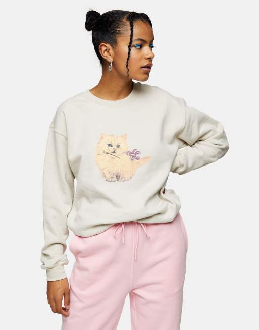 Cat discount print sweatshirt