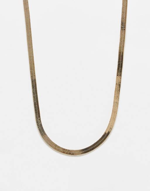 Topshop - Catenina intrecciata piatta color oro 