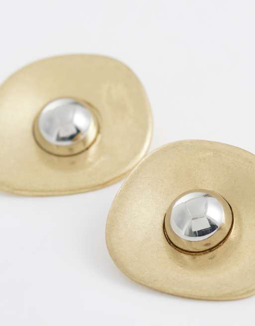 Topshop - Cece - Ronde statement oorknopjes in goudkleur, 3 van 4